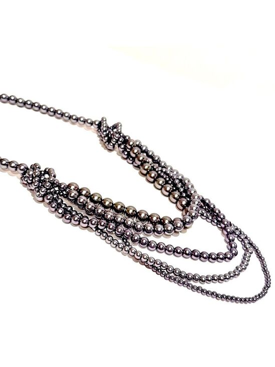 Isaac Mizrahi Jewelry - ISAAC MIZRAHI multi-strand gray pearl elegant party necklace | NEW​